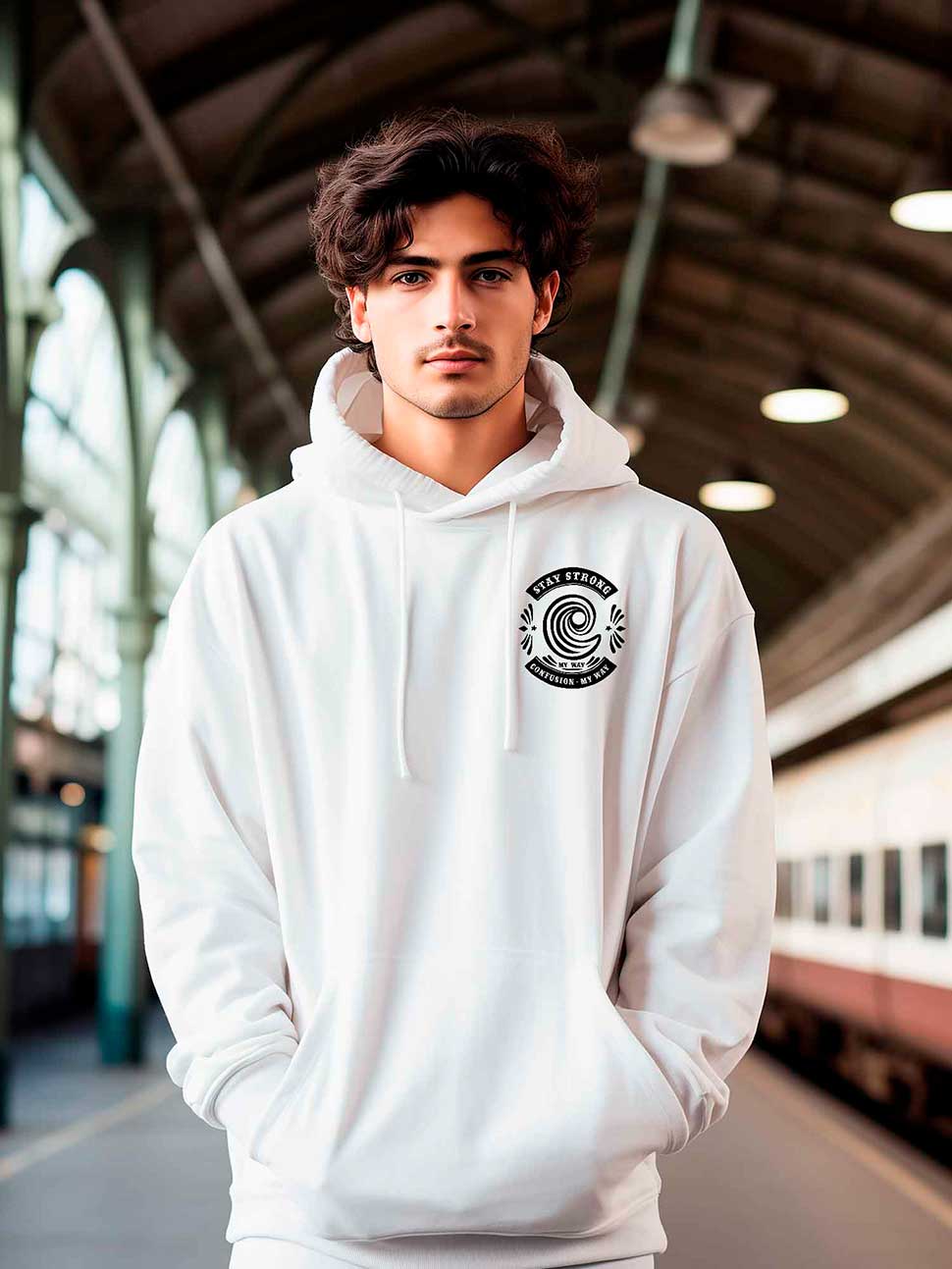 STAY STRONG WHITE HOODIE