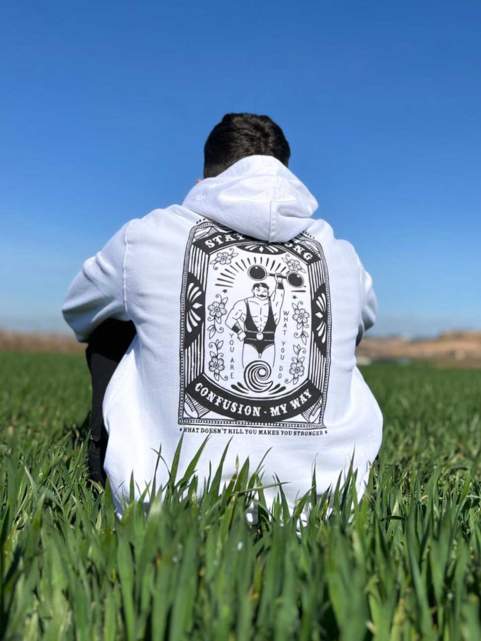 STAY STRONG WHITE HOODIE