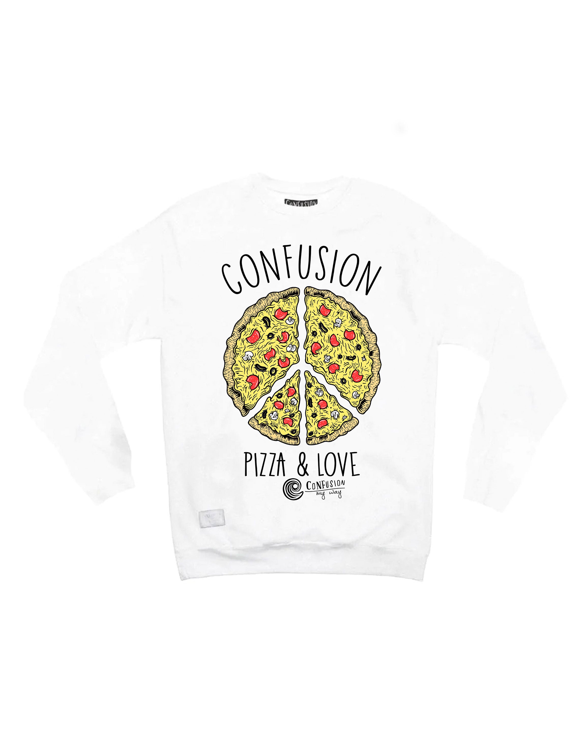 PIZZA WHITE CREWNECK