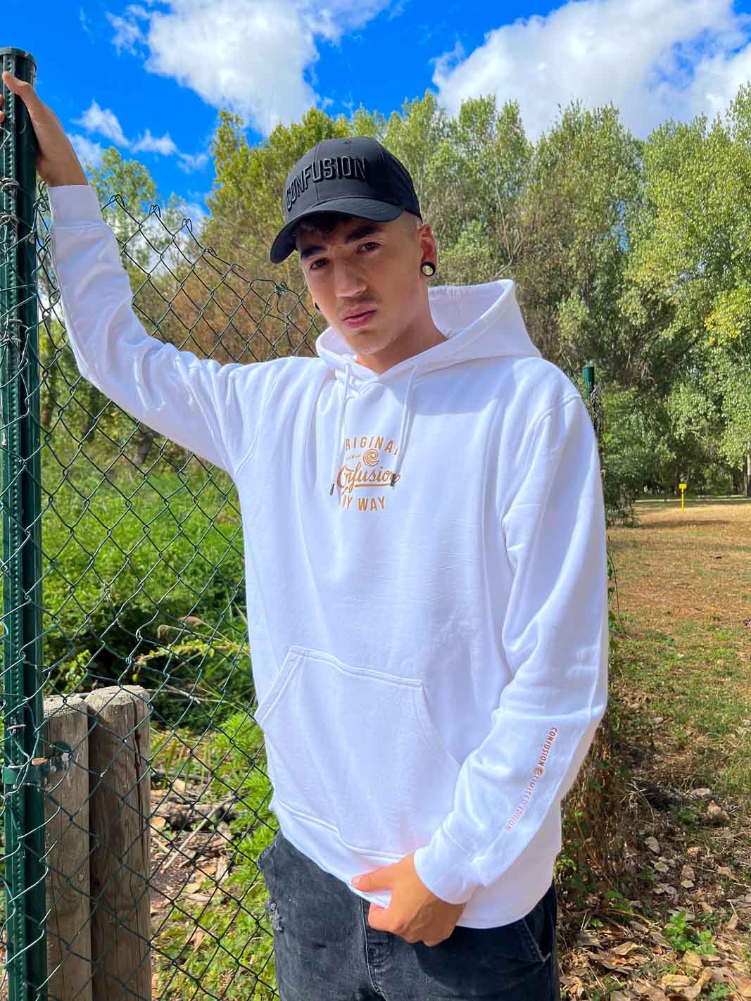 ORIGINAL CONFUSION GOLD WHITE HOODIE