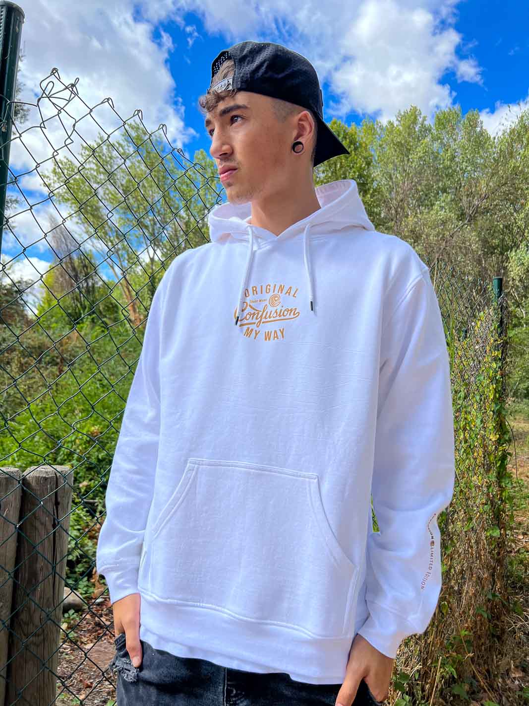 ORIGINAL CONFUSION GOLD WHITE HOODIE