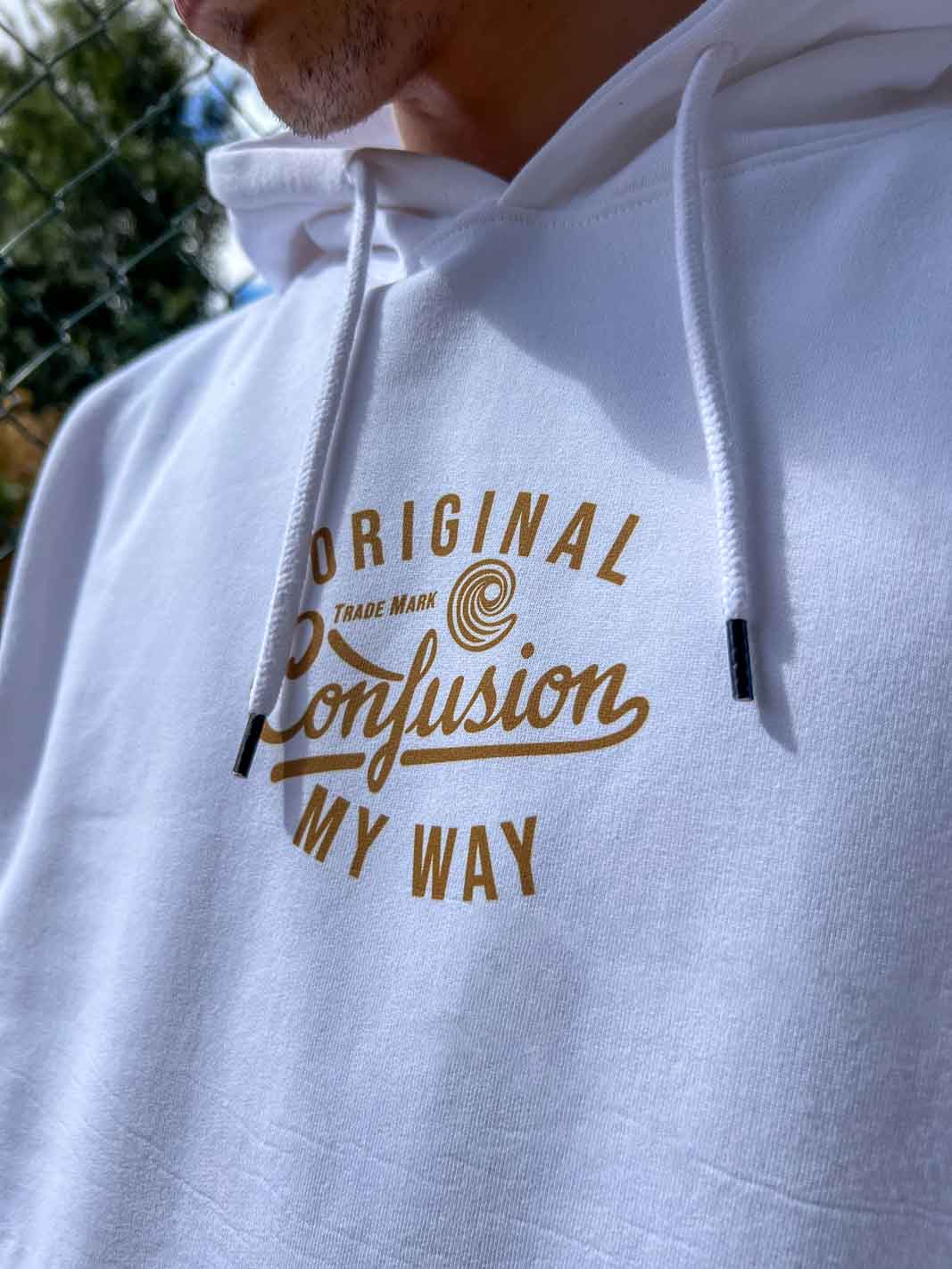 ORIGINAL CONFUSION GOLD WHITE HOODIE