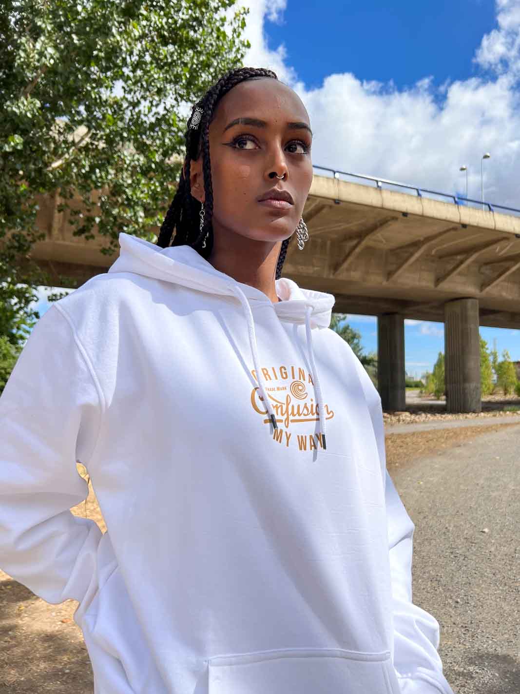 ORIGINAL CONFUSION GOLD WHITE HOODIE