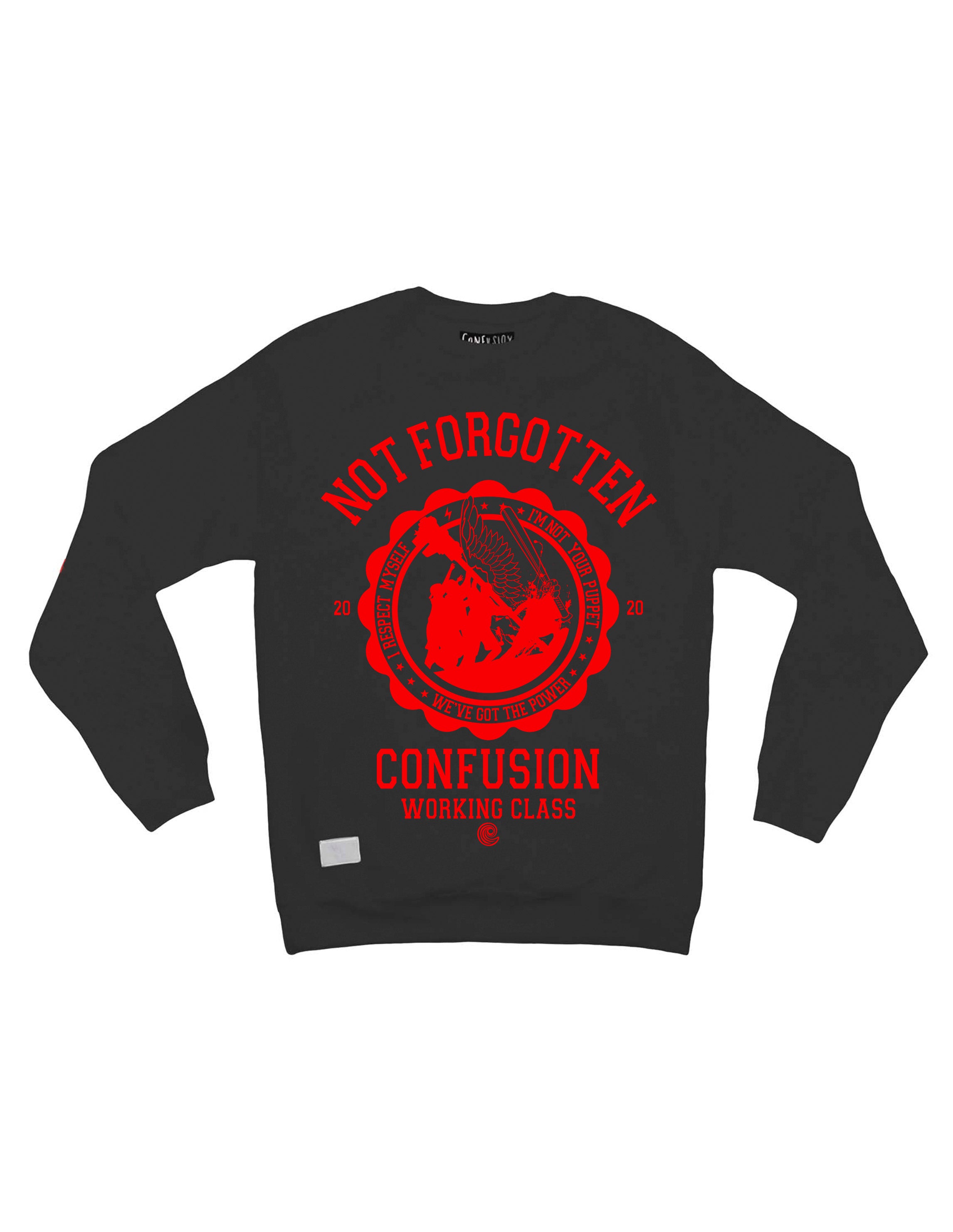 NOT FORGOTTEN BLACK CREWNECK RED