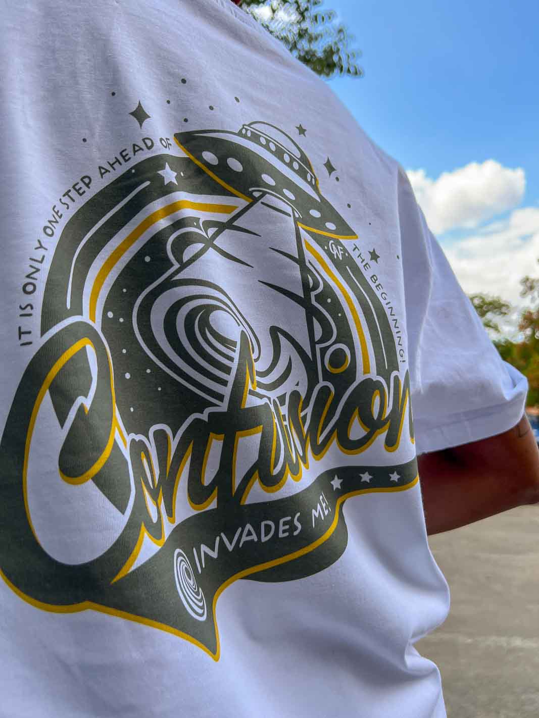 INVADERS V2 WHITE TSHIRT KAKI