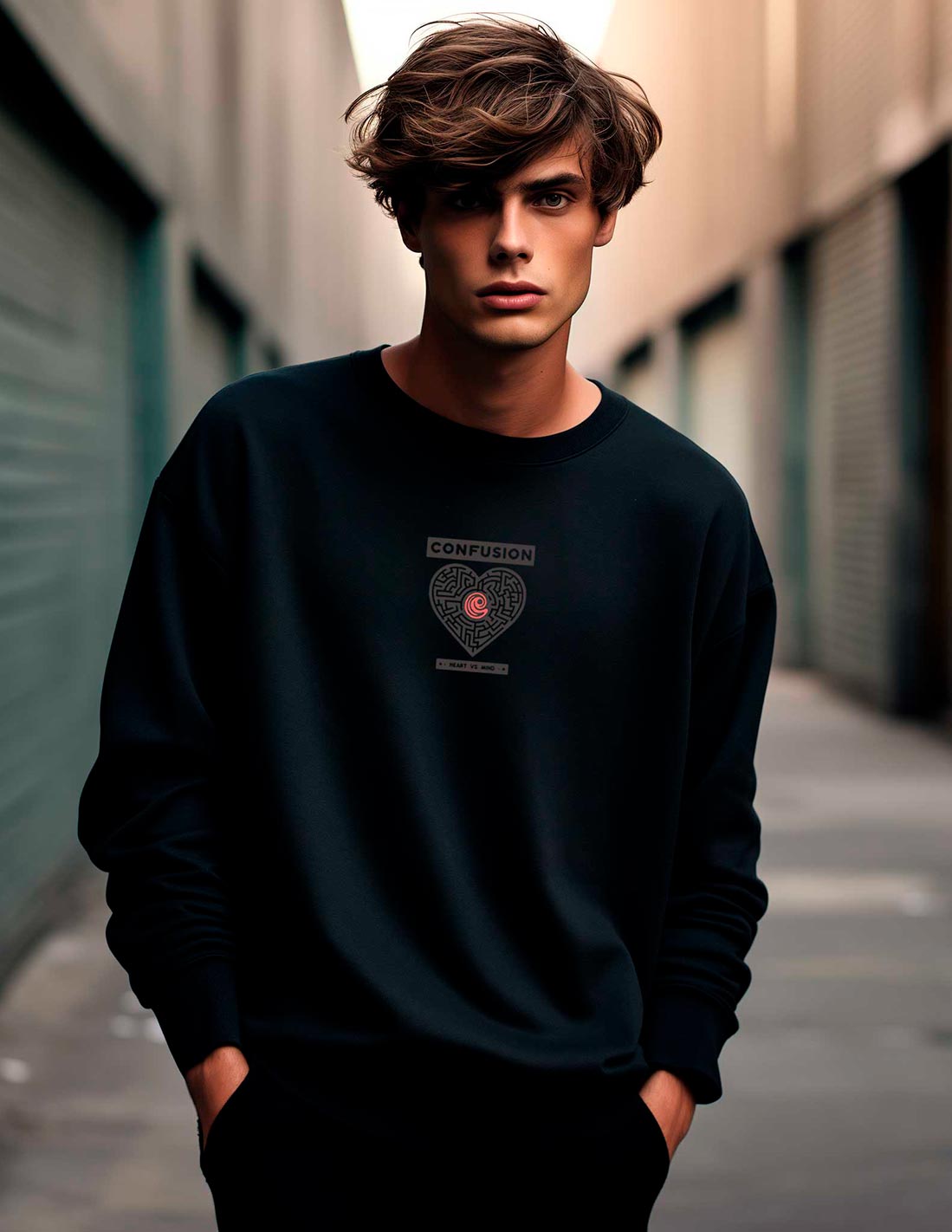 BRAVE;DMIND BLACK CREWNECK