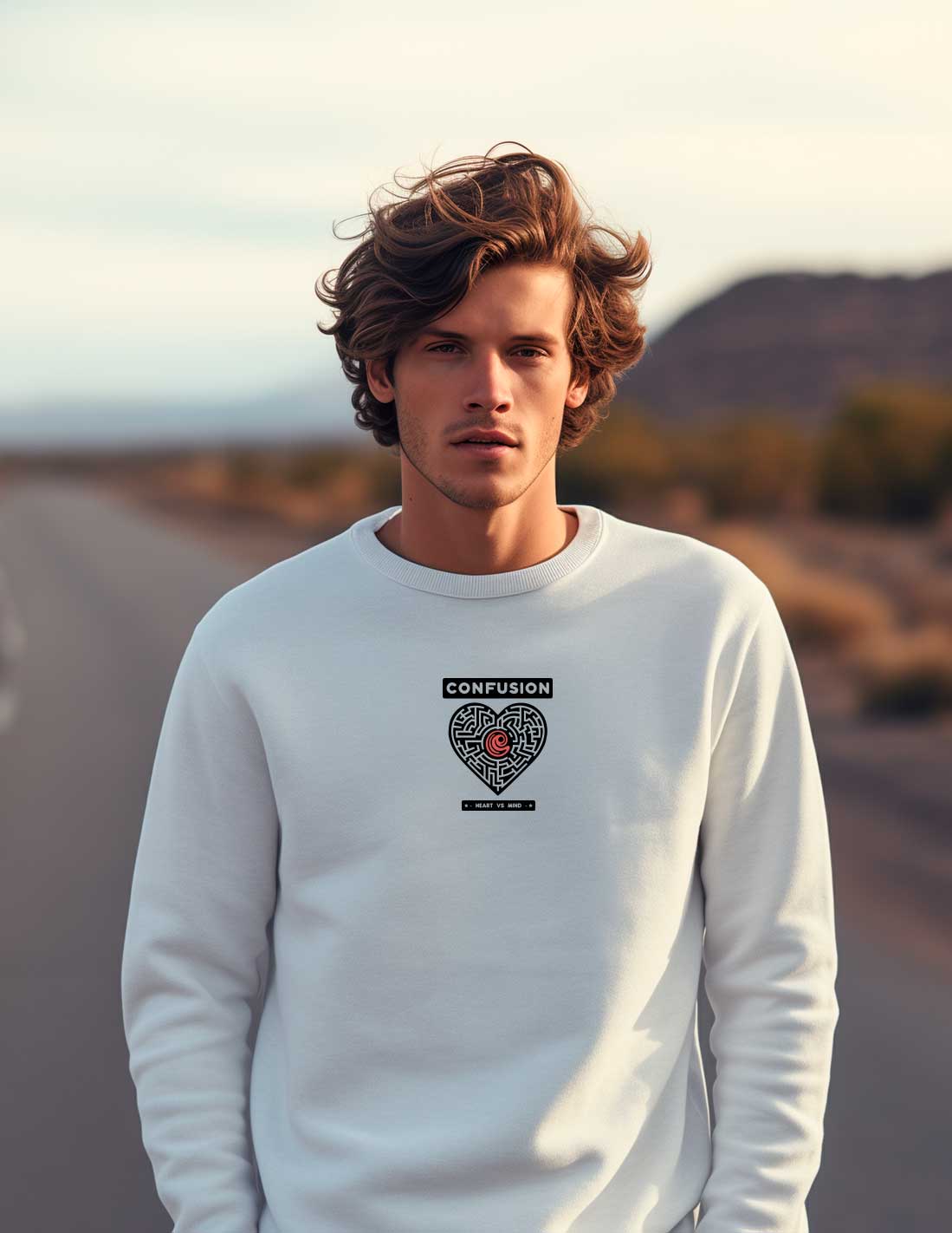 BRAVE;DMIND WHITE CREWNECK