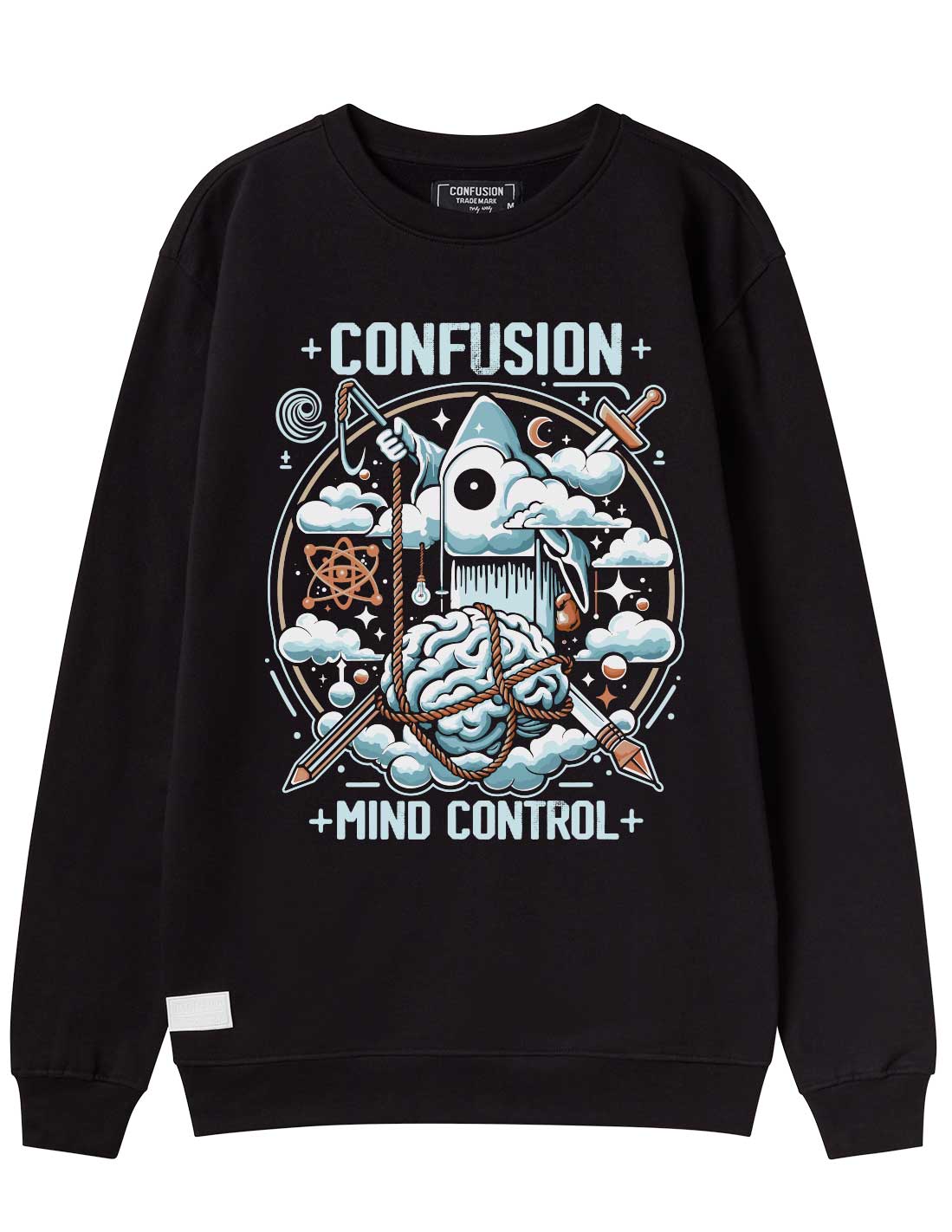 MIND CONTROL BLACK CREWNECK