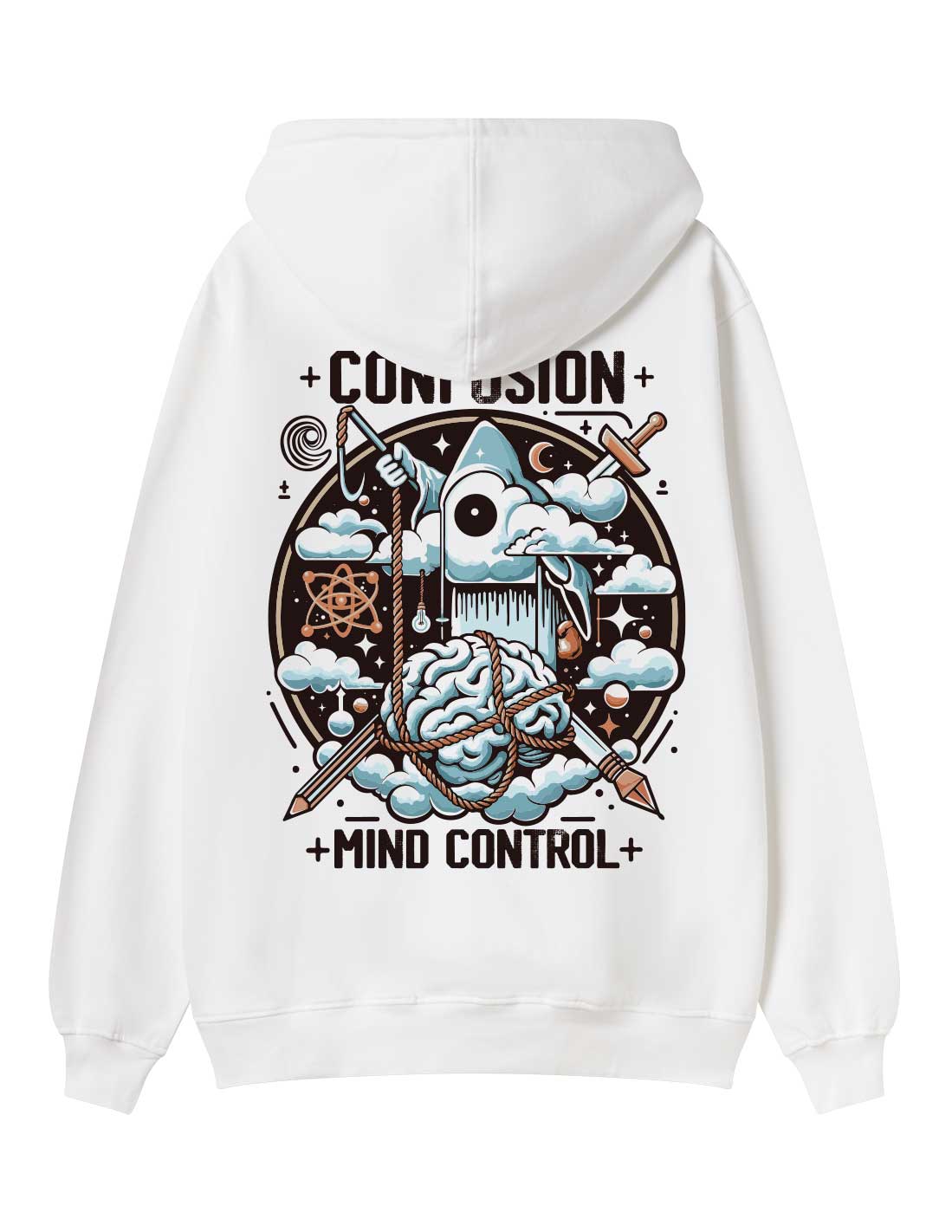 MIND CONTROL WHITE HOODIE