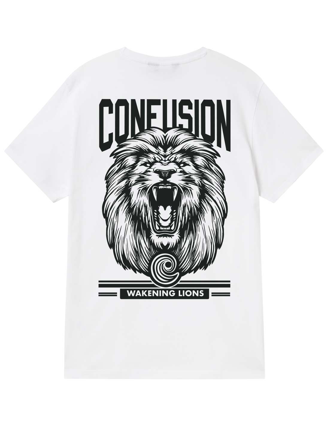 WAKENING LIONS WHITE TSHIRT BLACK