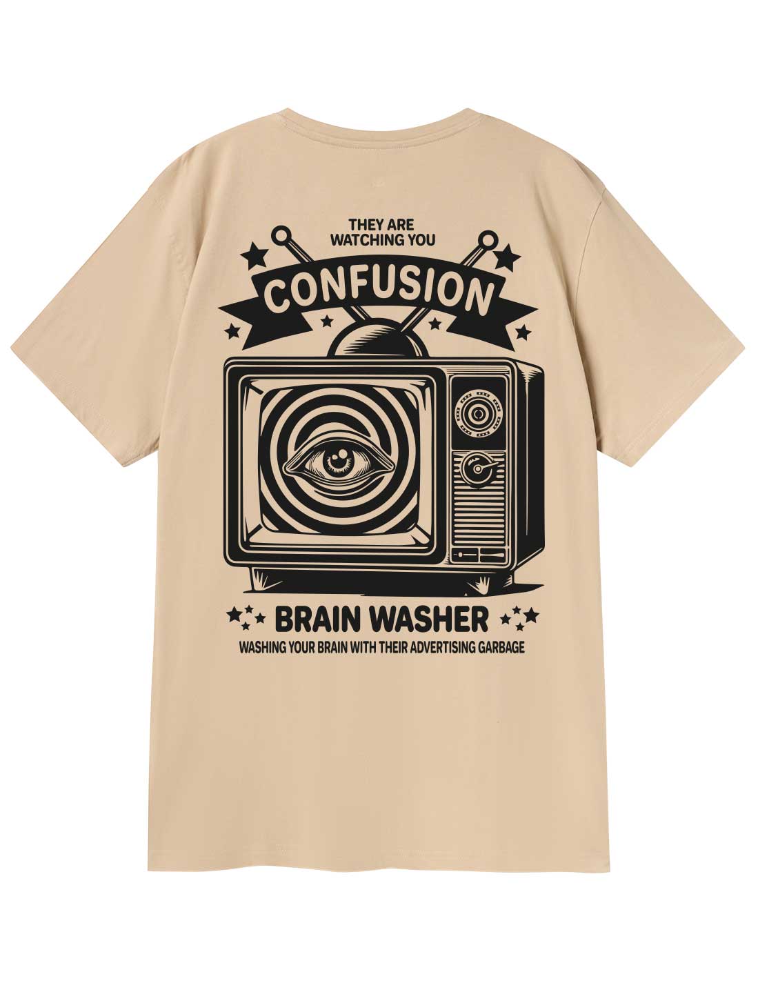 BRAIN WASHER CREAM TSHIRT LIMITED EDITION