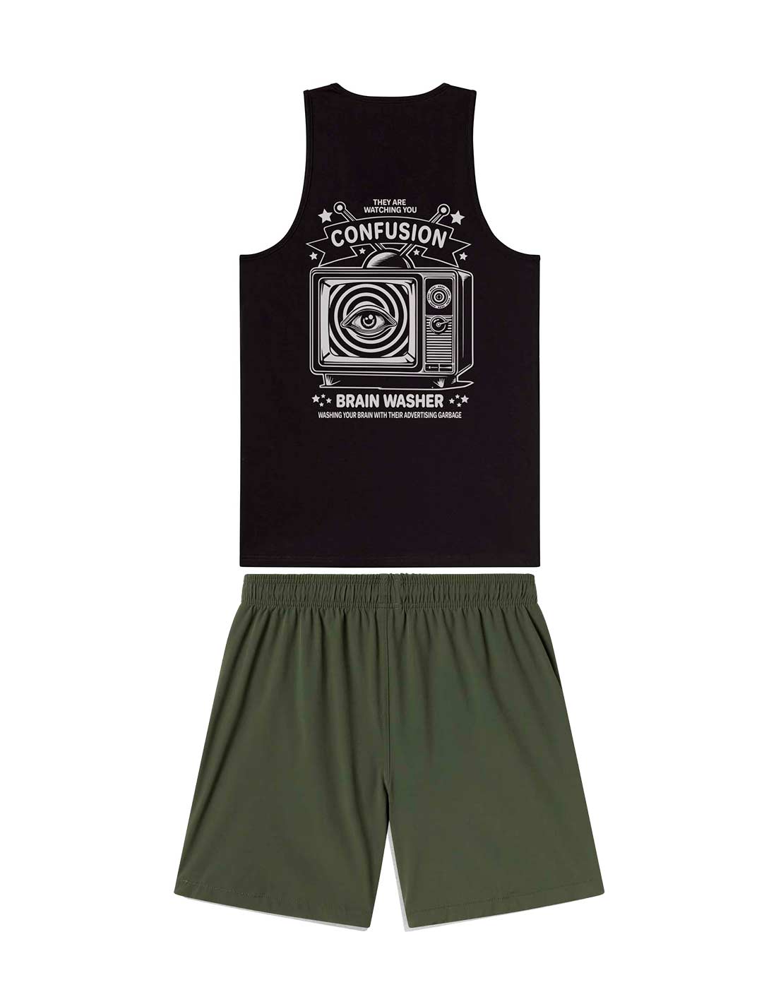 BRAIN WHASER BLACK TANK X M.GREEN SWIMM