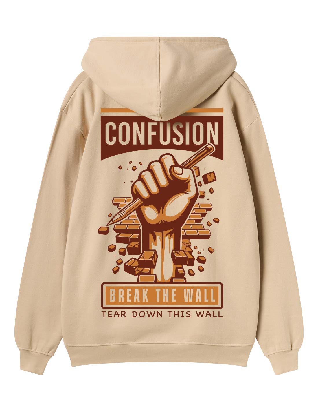 BREAK THE WALL CREAM HOODIE LIMITED EDITION