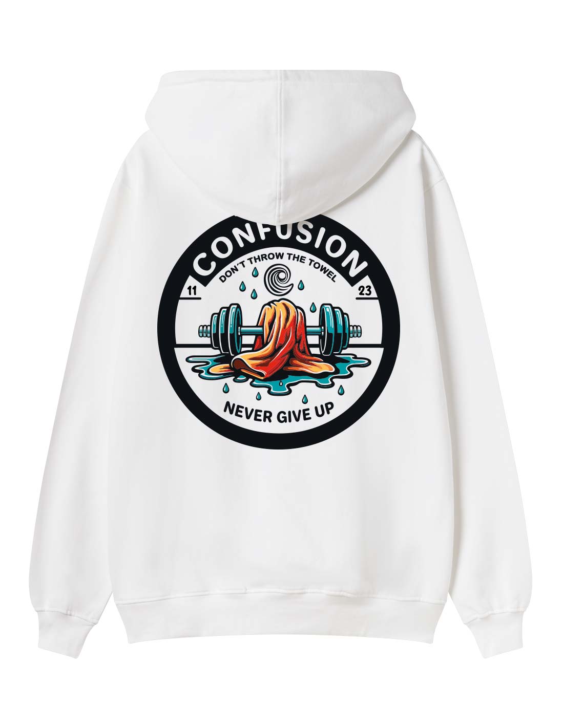 NEVER GIVE UP WHITE HOODIE LIMITED EDITION