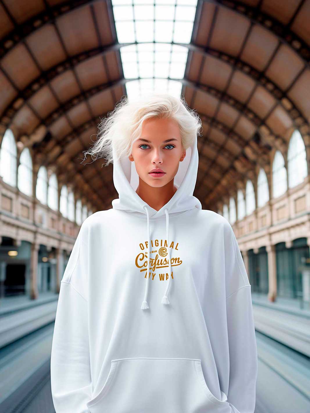 ORIGINAL CONFUSION GOLD WHITE HOODIE