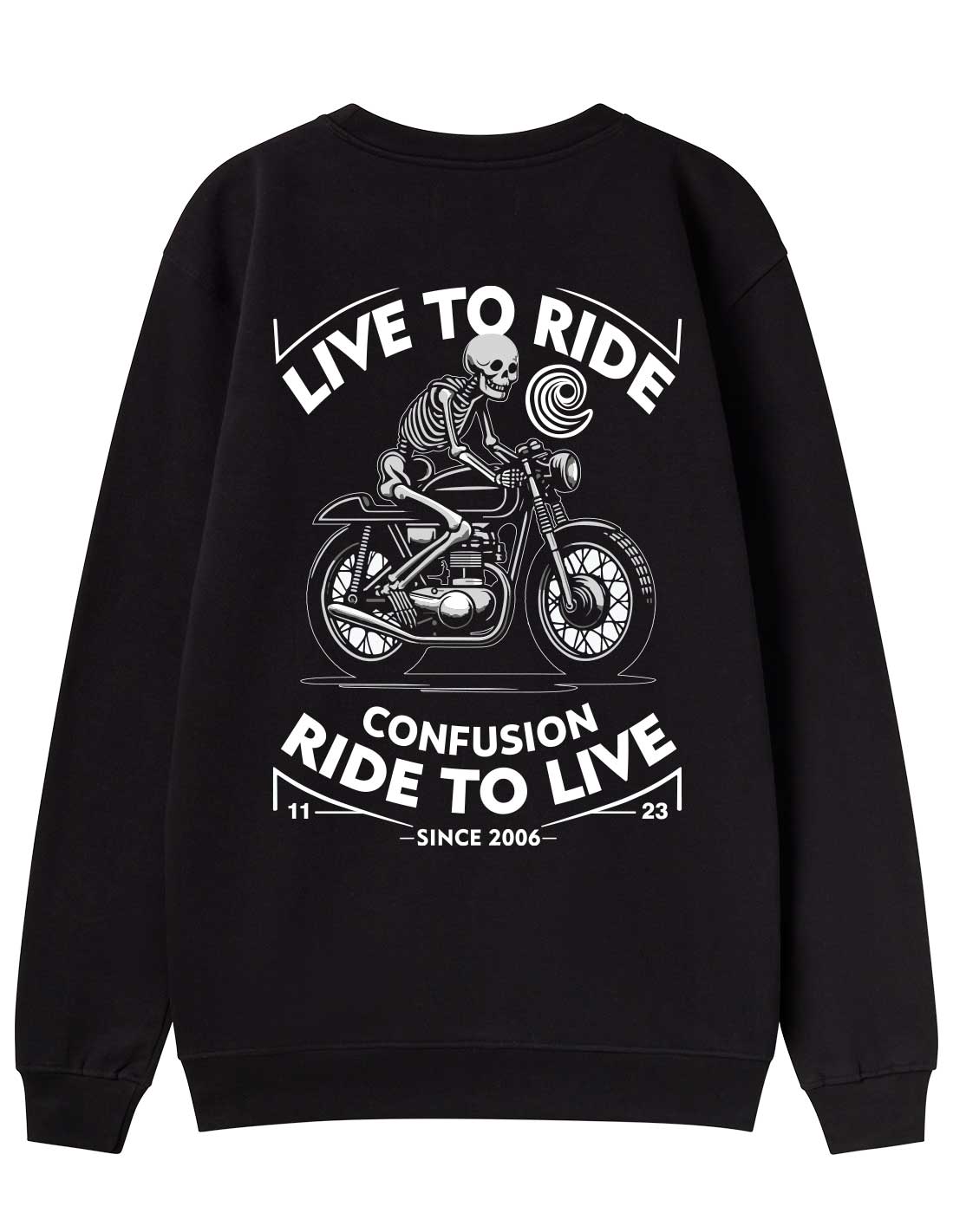 RIDELIFE BLACK CREWNECK