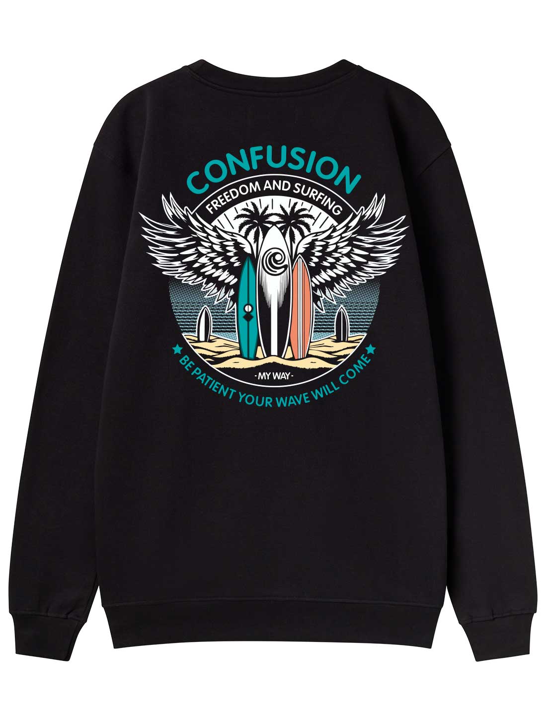 SURFWINGS BLACK CREWNECK LIMITED EDITION