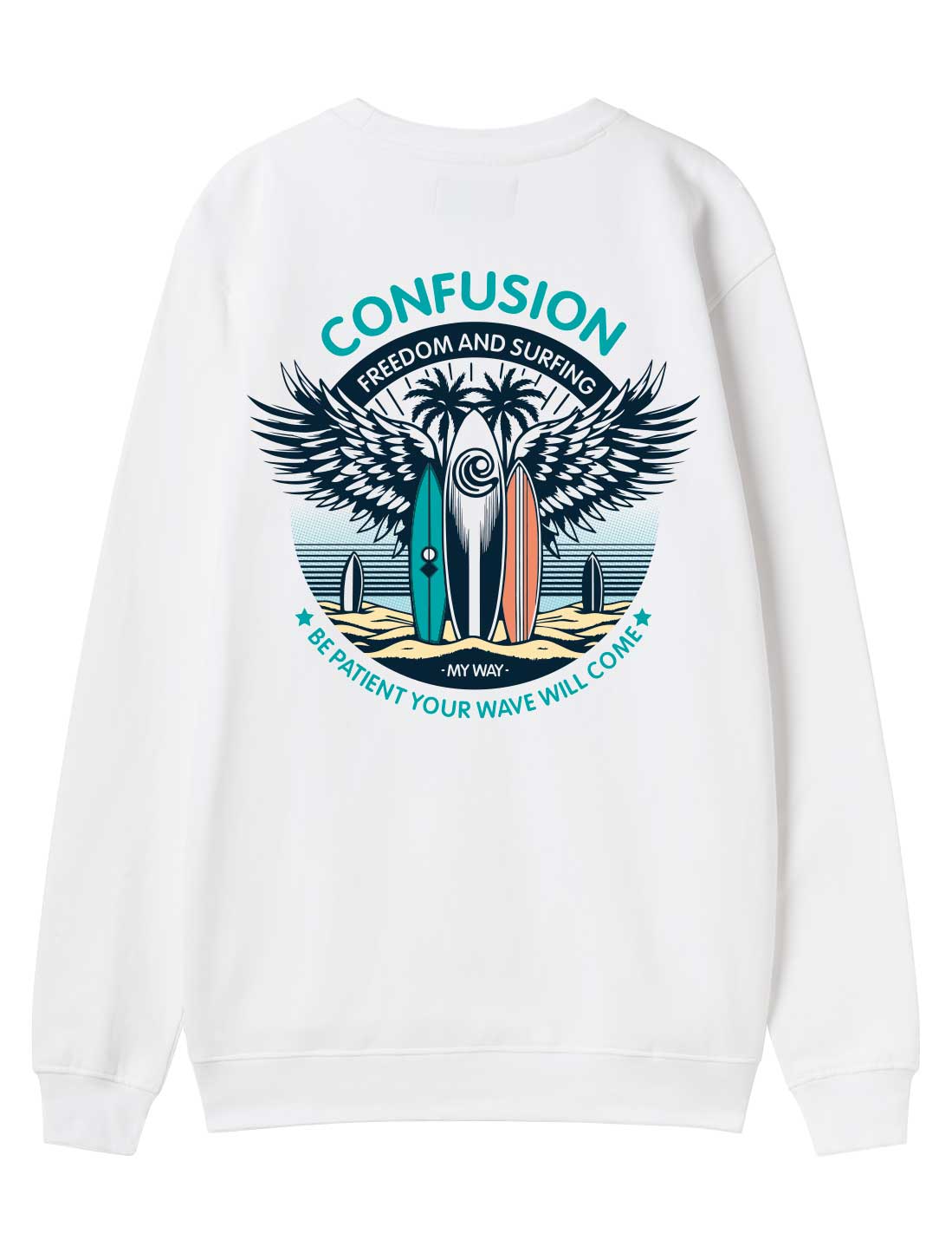 SURFWINGS WHITE CREWNECK LIMITED EDITION