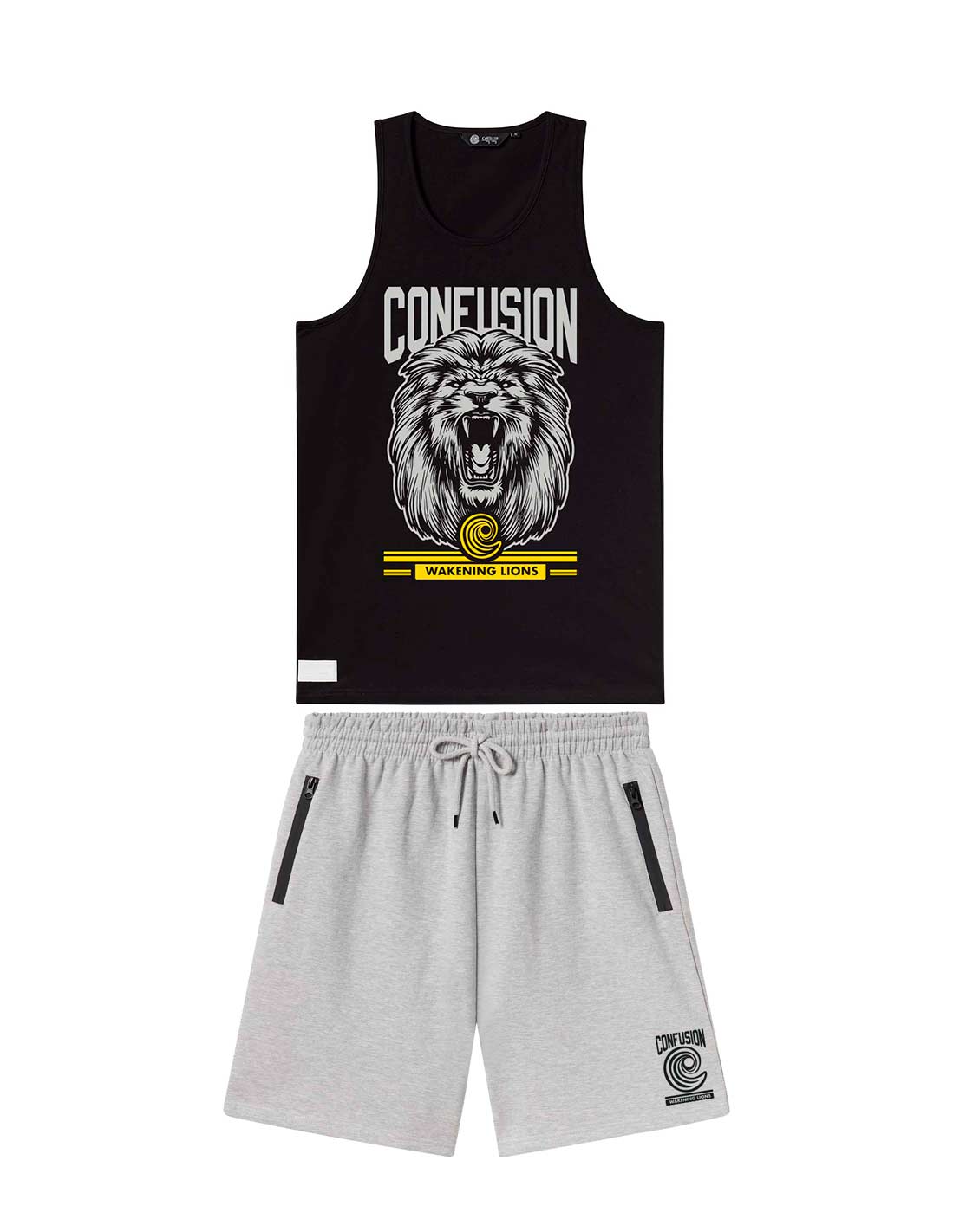 WAKENING LIONS BLACK TANK X SG SHORT