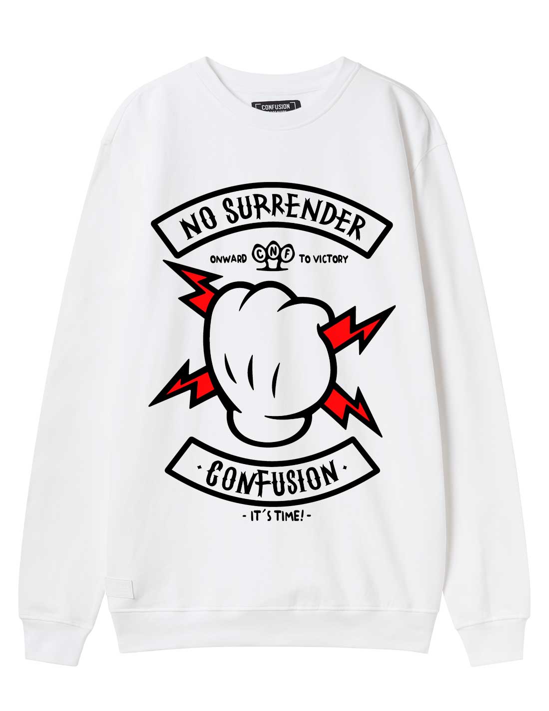 NO SURRENDER V1 WHITE CREWNECK LIMITED EDITION