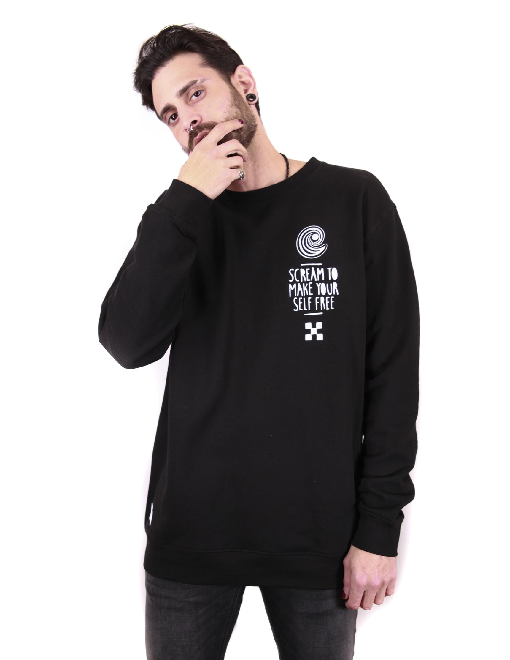 SCREAM CHEST BLACK CREWNECK