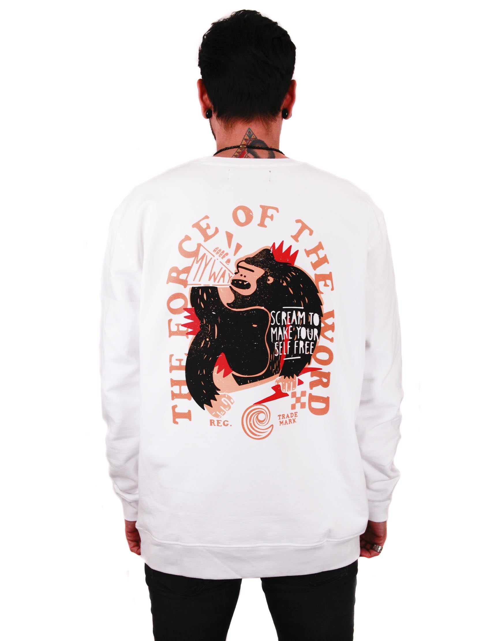 SCREAM CHEST WHITE CREWNECK