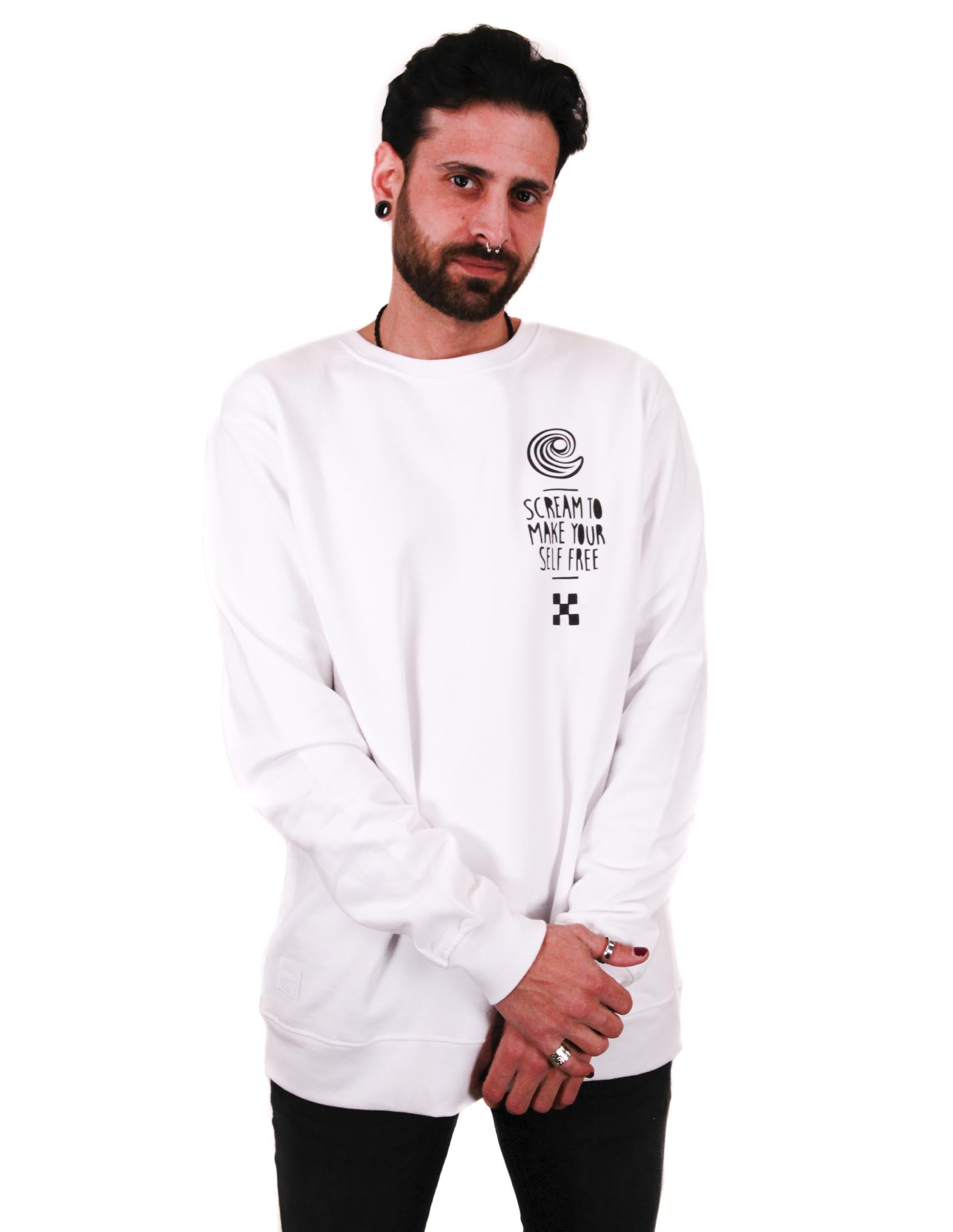 SCREAM CHEST WHITE CREWNECK