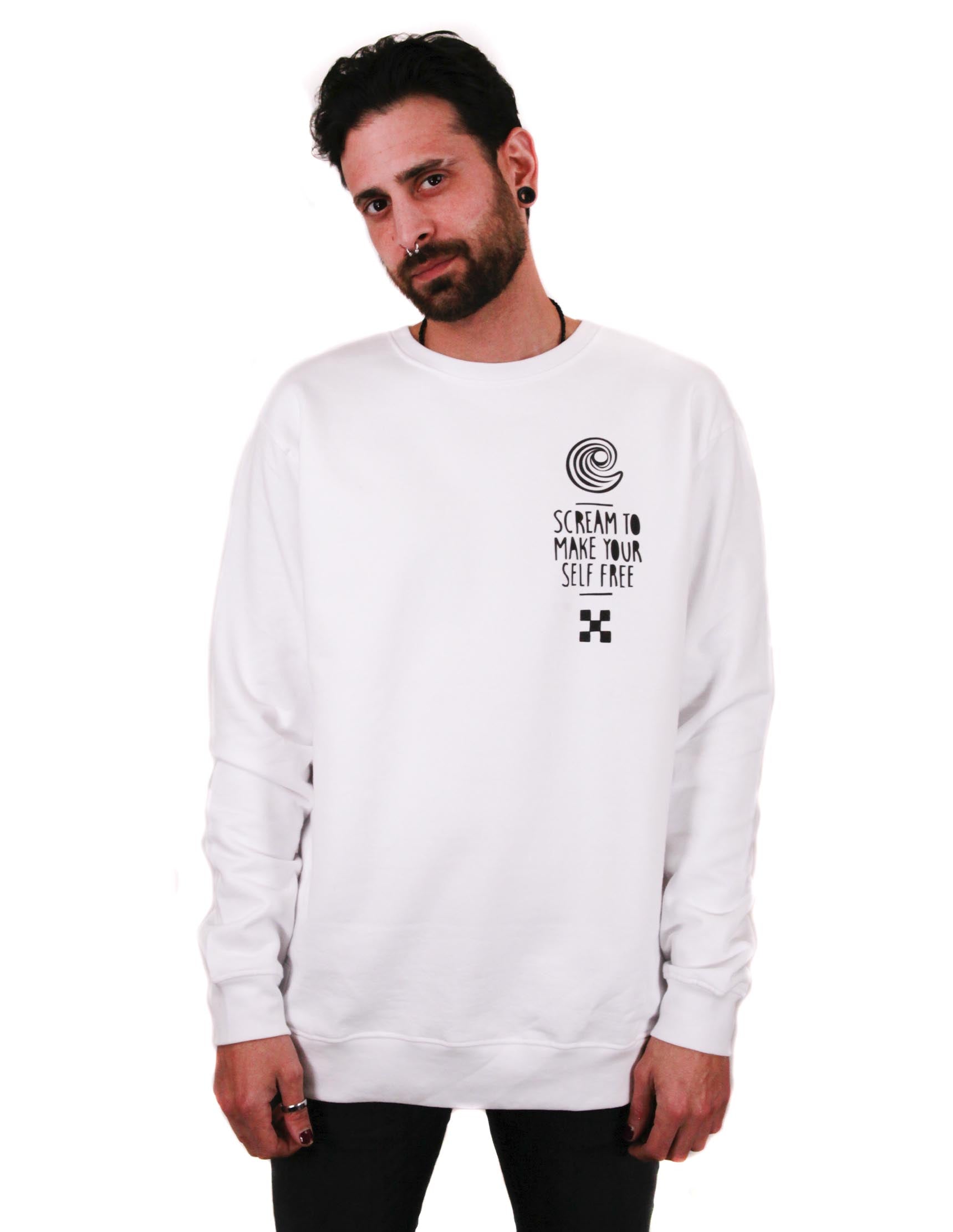 SCREAM CHEST WHITE CREWNECK