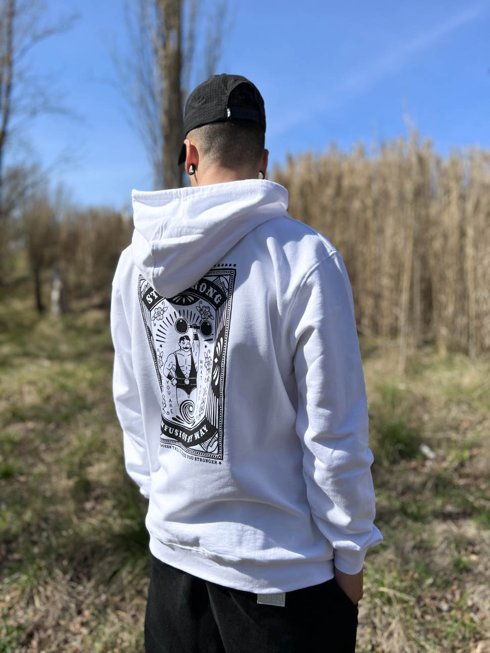 STAY STRONG WHITE HOODIE