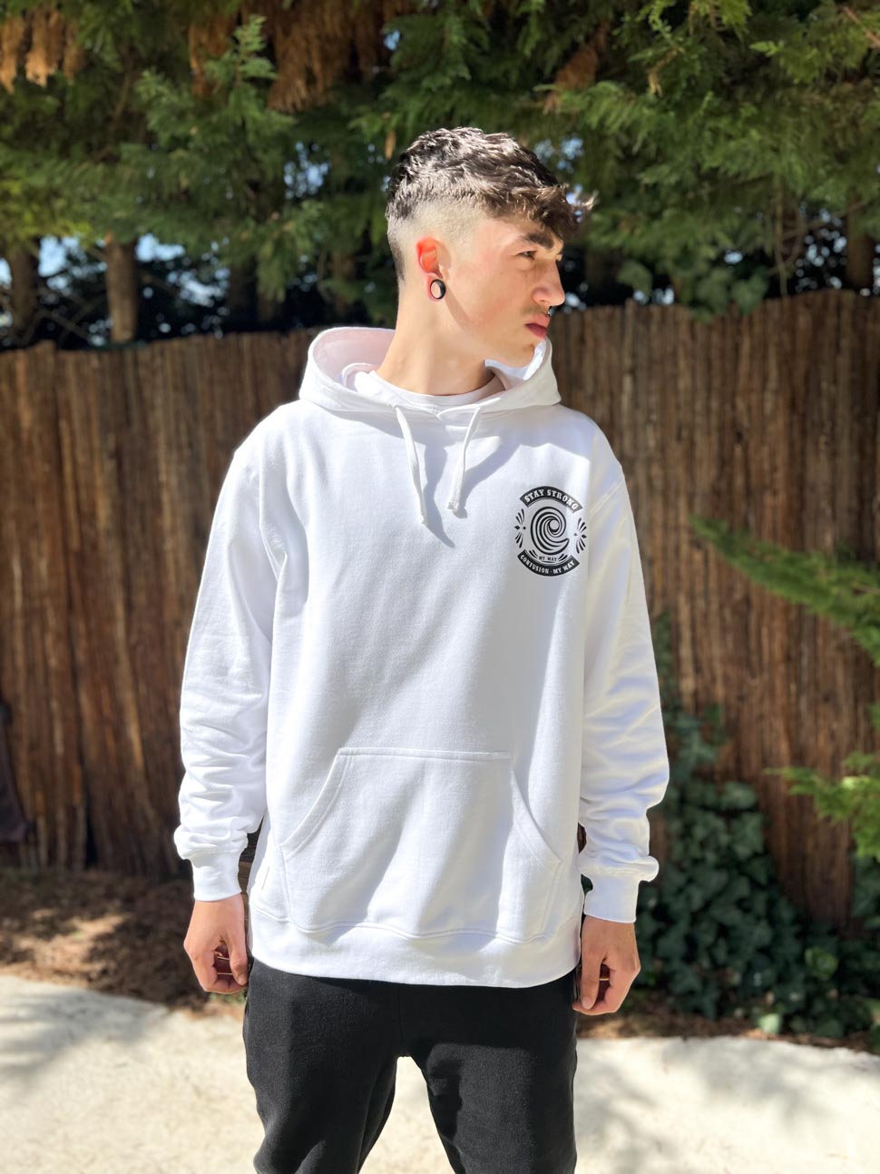 STAY STRONG WHITE HOODIE