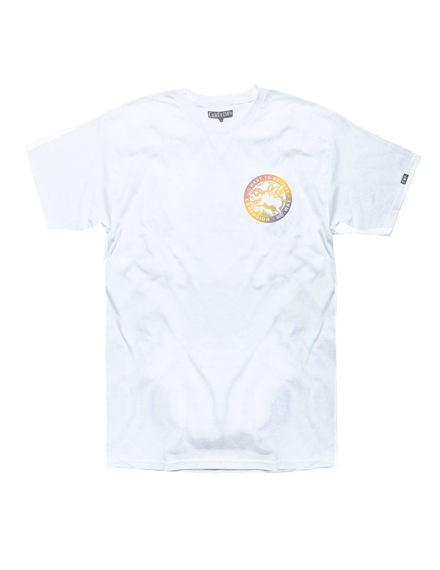 BELIVE WHITE TSHIRT FADE