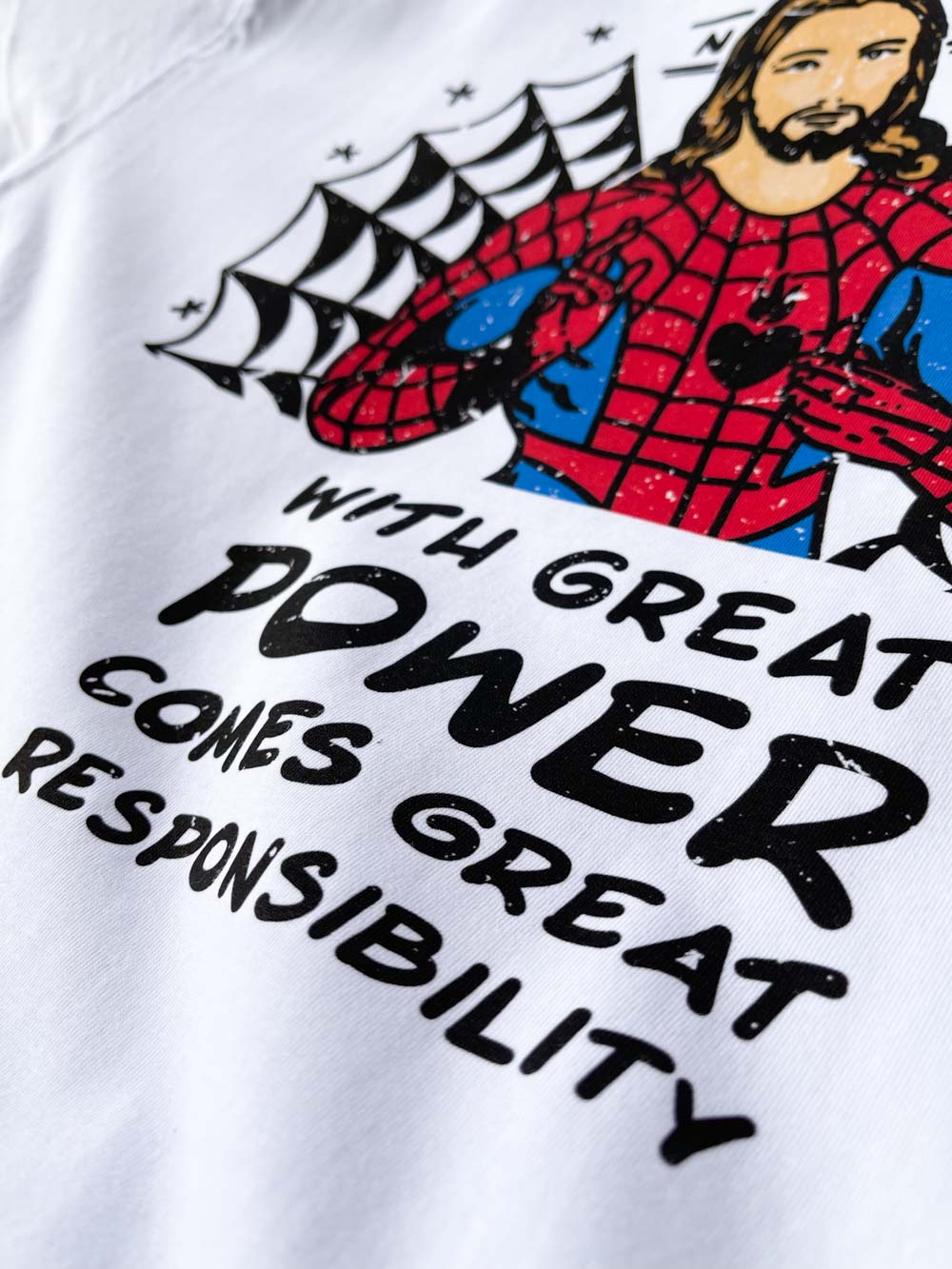 GREAT POWER WHITE TSHIRT