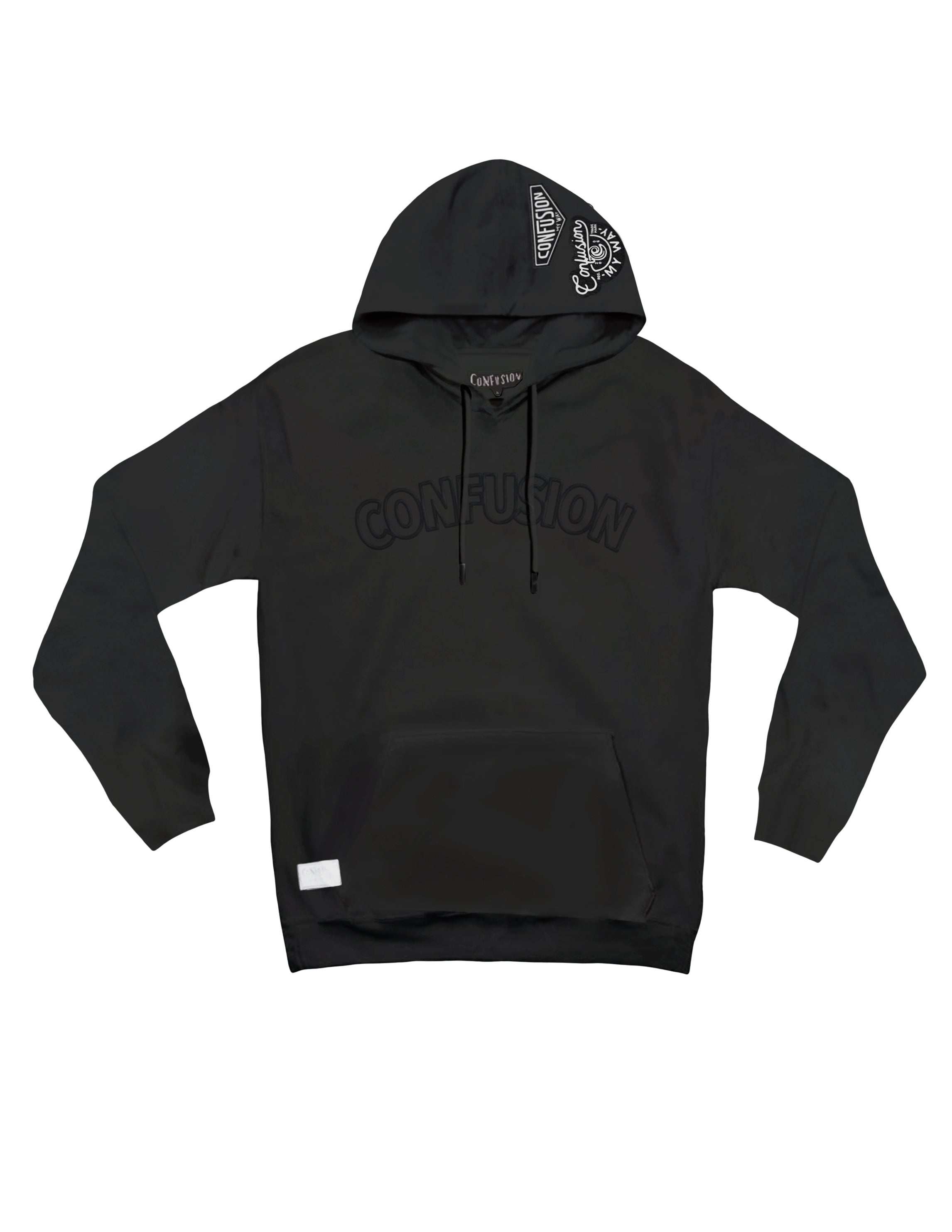 VIBRATE CONFUSION BLACK HOODIE