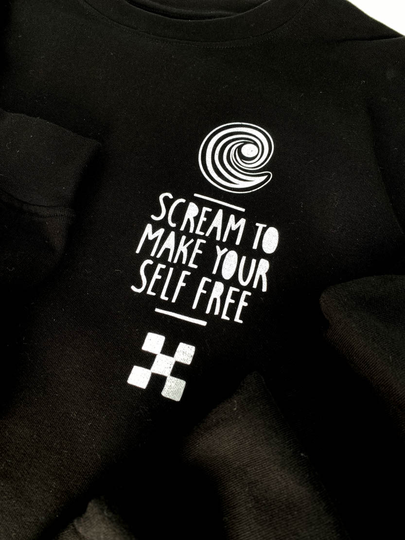 SCREAM CHEST BLACK CREWNECK